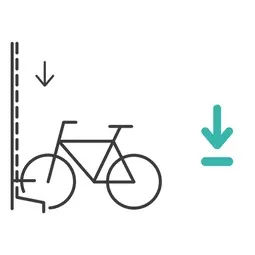 BikeLift: Krok 2 - Krátko potlač dole riadidlá na aktiváciu samozdvíhania